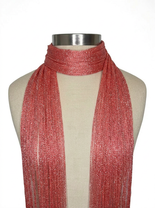 Coral Blush Skinny Scarf