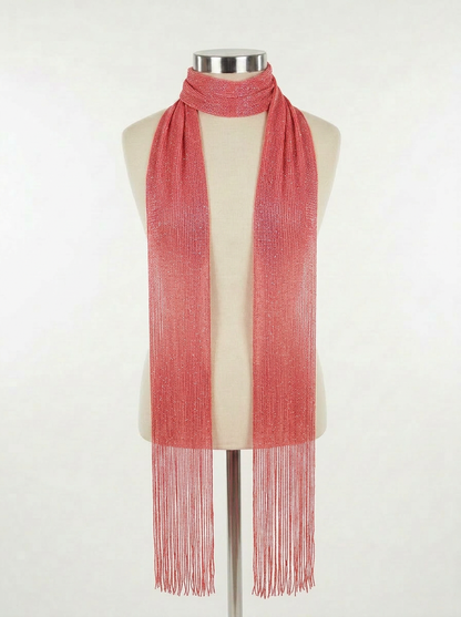 Coral Blush Skinny Scarf