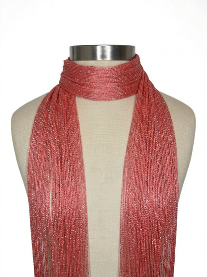 Coral Blush Skinny Scarf