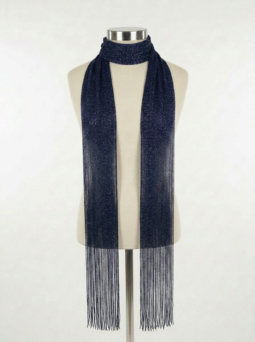 Midnight Shimmer Skinny Scarf