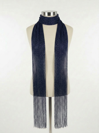 Midnight Shimmer Skinny Scarf