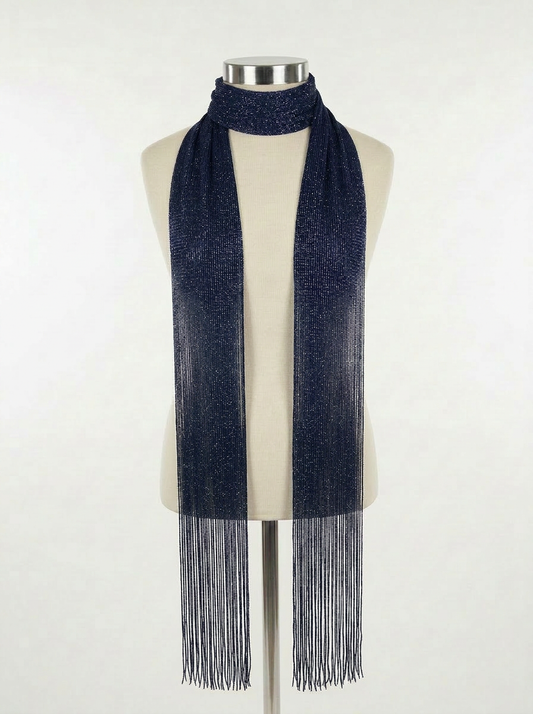 Midnight Shimmer Skinny Scarf