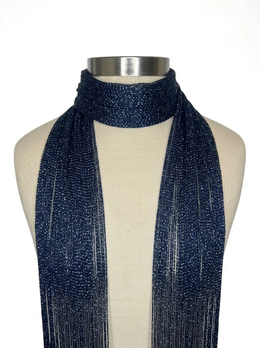 Midnight Shimmer Skinny Scarf