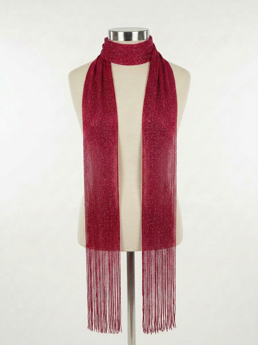Velvet Bordeaux Skinny Scarf