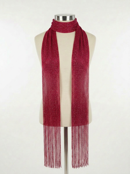 Velvet Bordeaux Skinny Scarf
