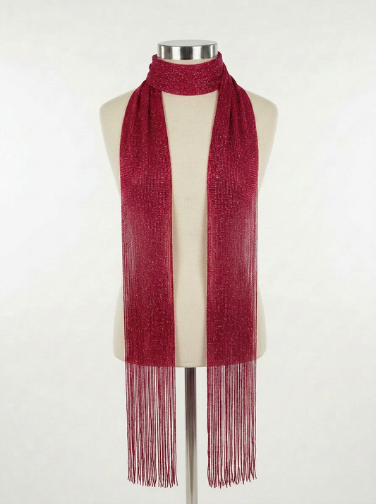 Velvet Bordeaux Skinny Scarf