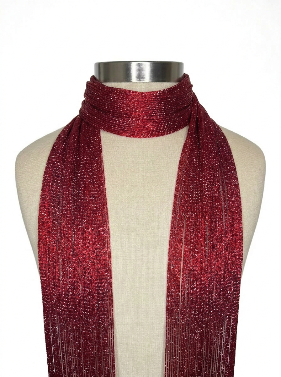 Velvet Bordeaux Skinny Scarf
