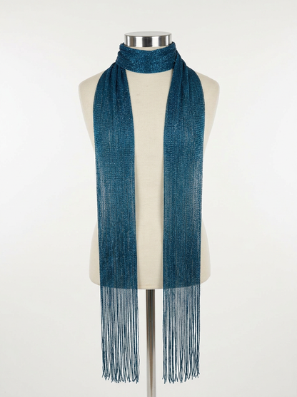 Skinny Scarf Azure Lurex – Front