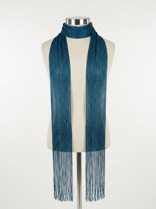 Skinny Scarf Azure Lurex – Front
