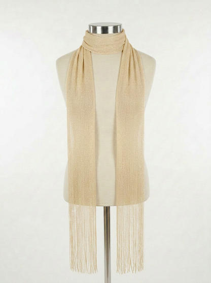 Skinny Scarf Beige Lurex – Front