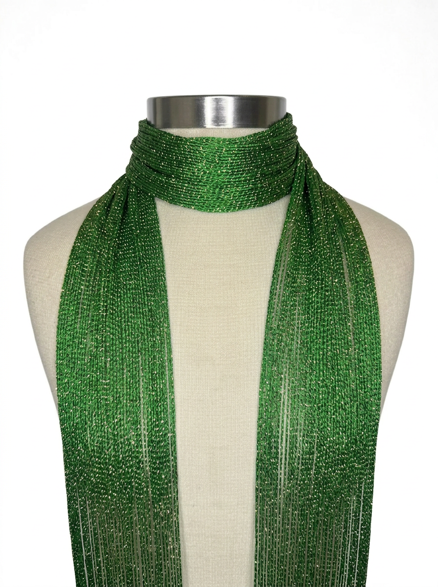 Skinny Scarf Green Lurex – Wrapped