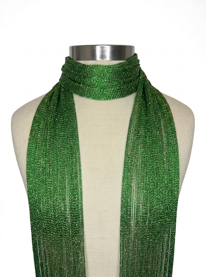 Skinny Scarf Green Lurex – Wrapped