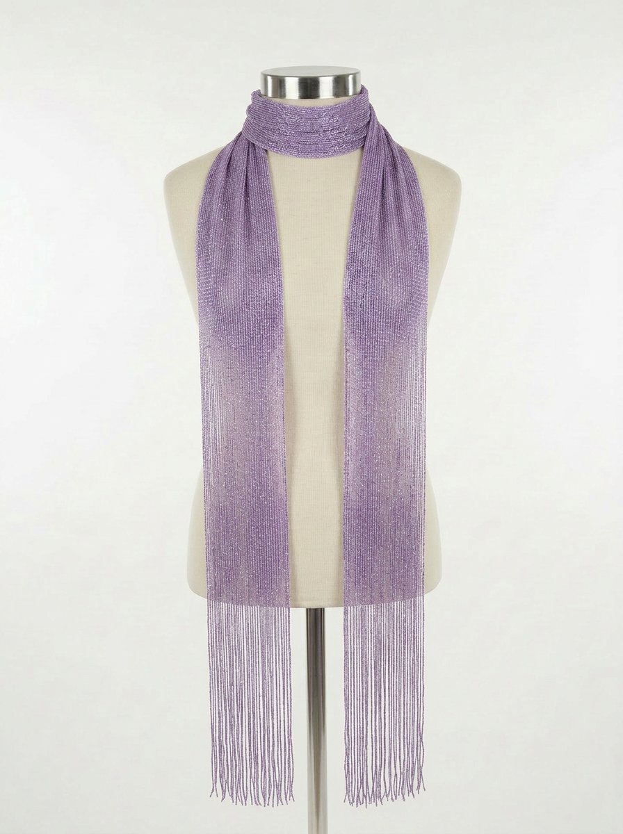 Skinny Scarf Lilac Lurex – Front