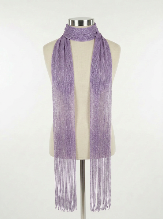 Skinny Scarf Lilac Lurex – Front