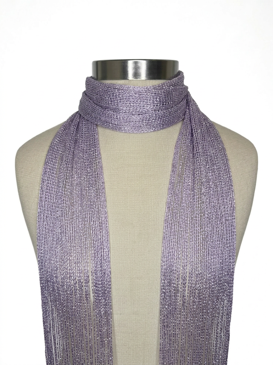 Skinny Scarf Lilac Lurex – Wrapped