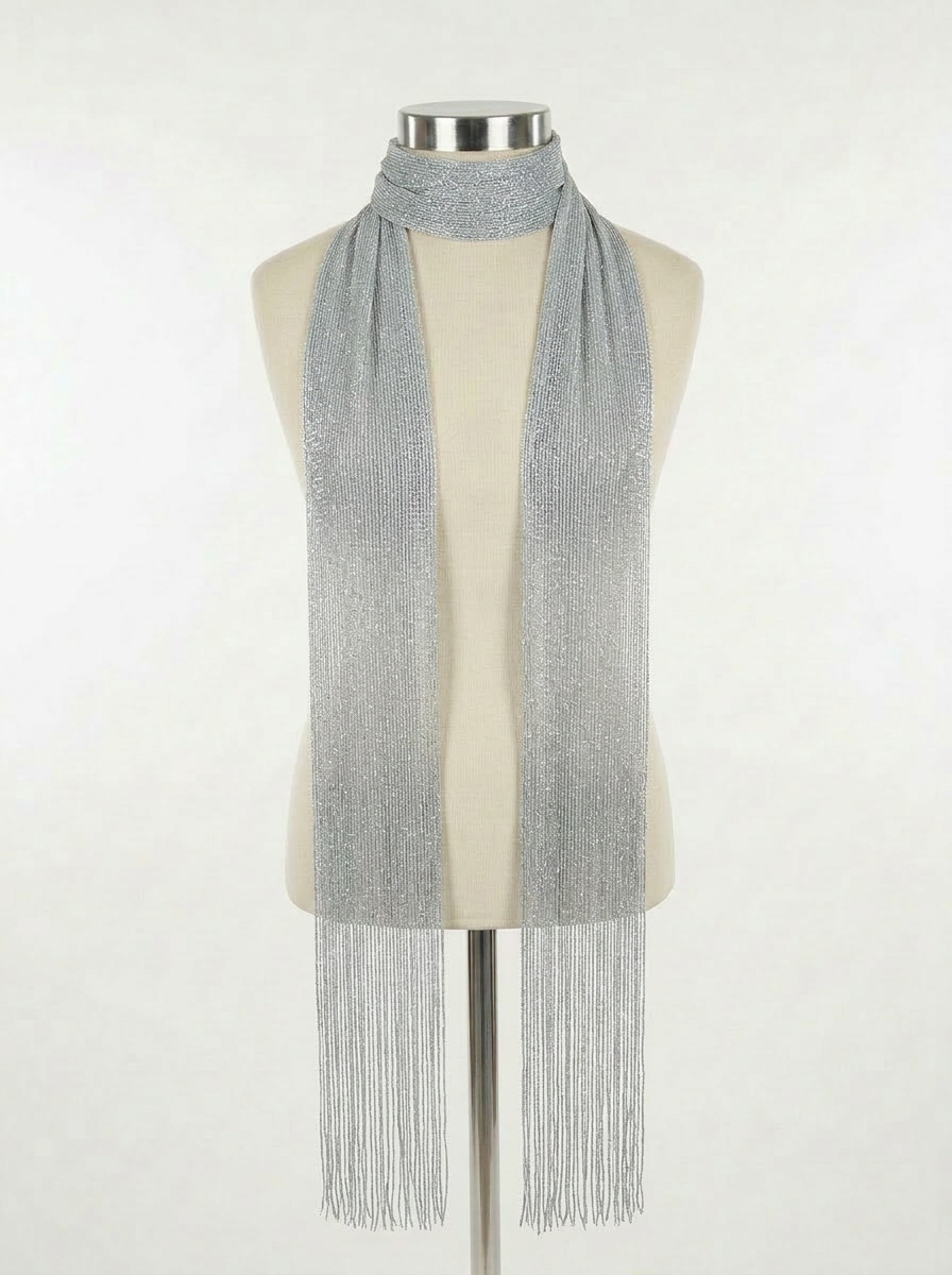 Skinny Scarf Lunar Silver – Front