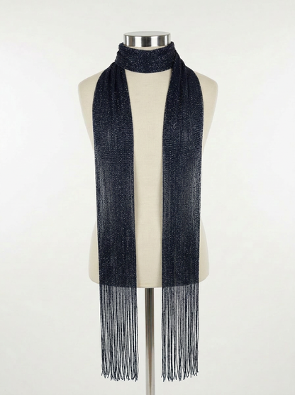 Skinny Scarf Noir Lurex – Front