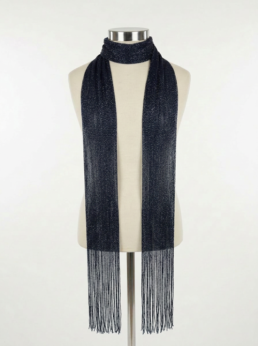 Skinny Scarf Noir Lurex – Front