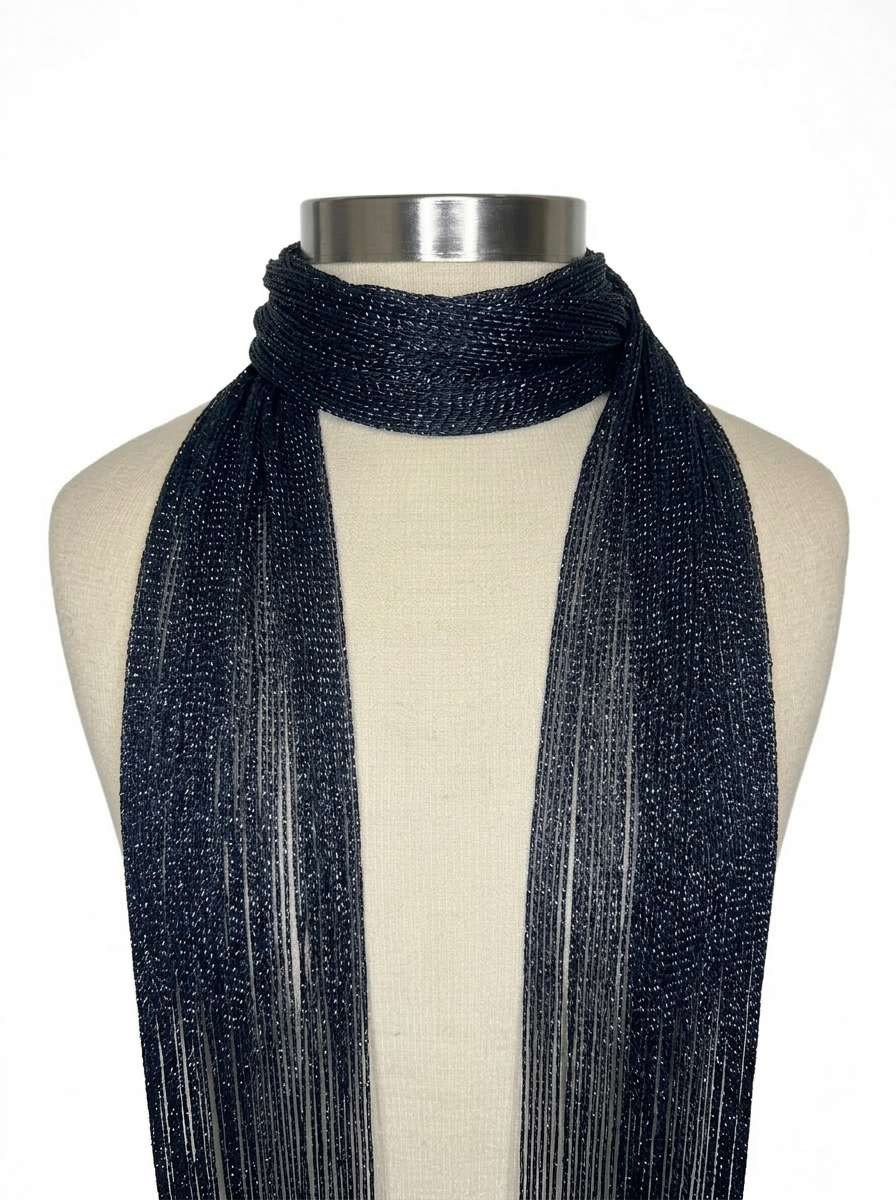 Skinny Scarf Noir Lurex – Wrapped