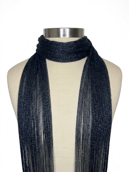 Skinny Scarf Noir Lurex – Wrapped