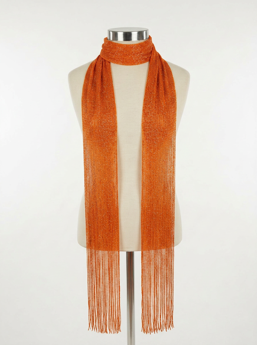 Skinny Scarf Orange Lurex – Front