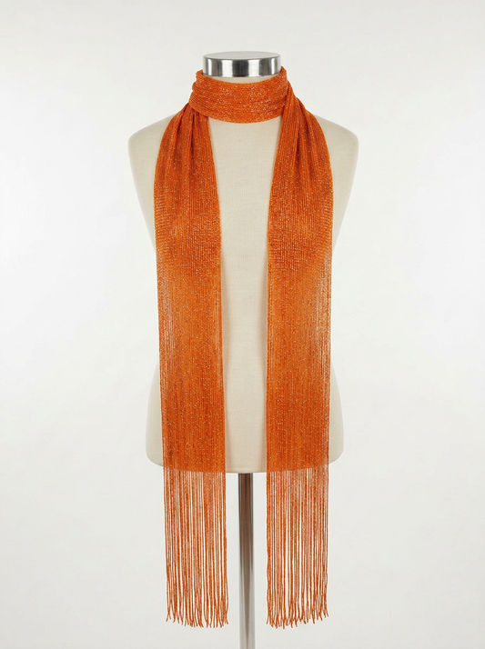 Skinny Scarf Orange Lurex – Front