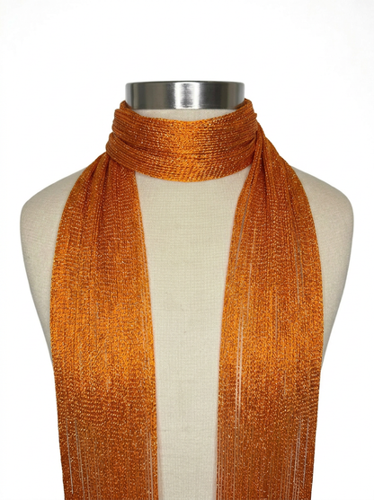 Skinny Scarf Orange Lurex – Wrapped