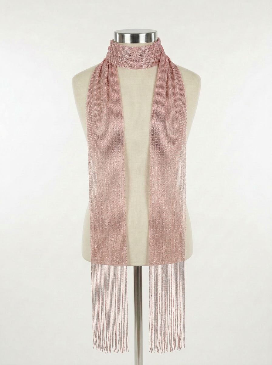 Skinny Scarf Pink Lurex – Front