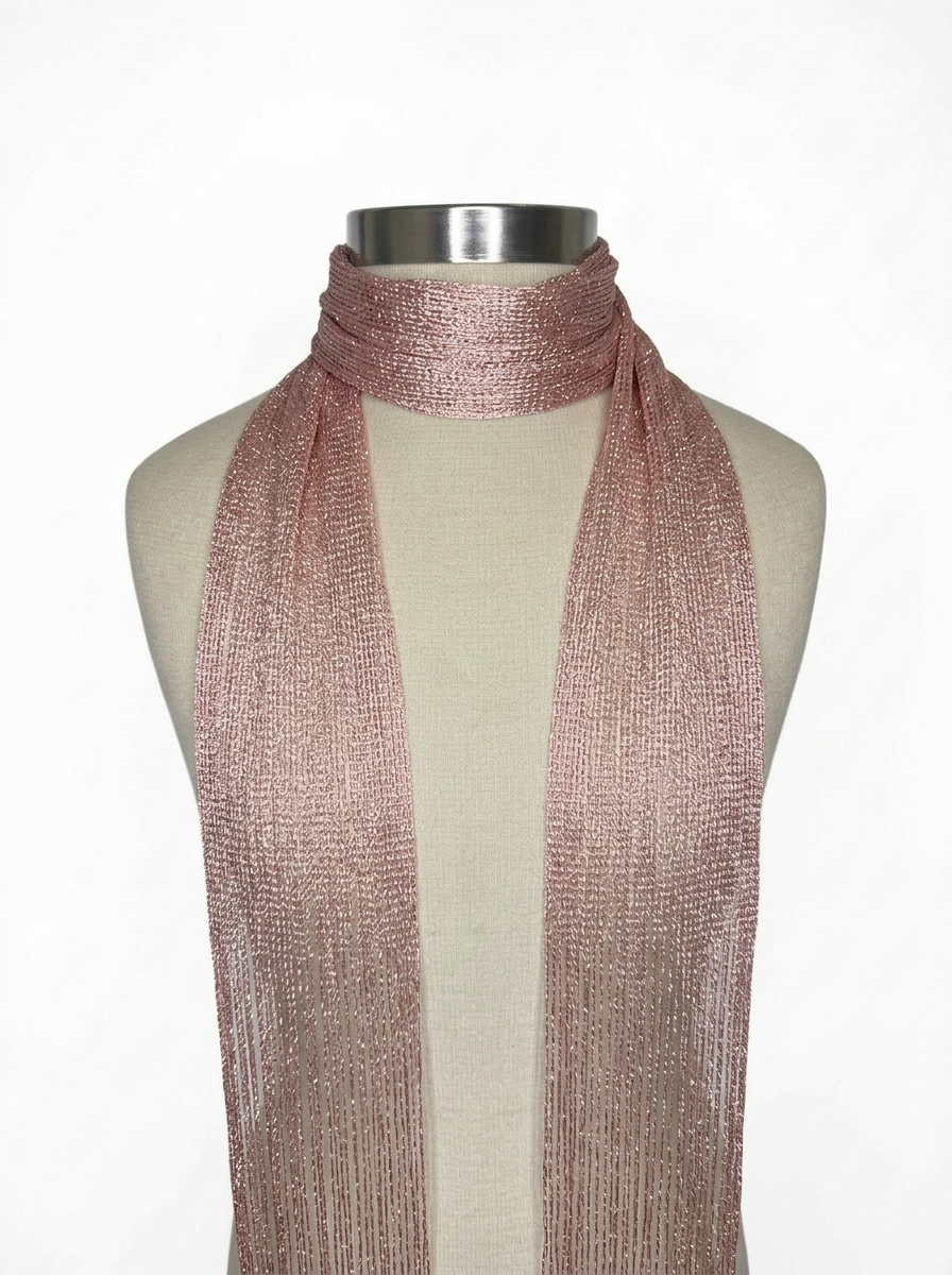 Skinny Scarf Pink Lurex – Wrapped