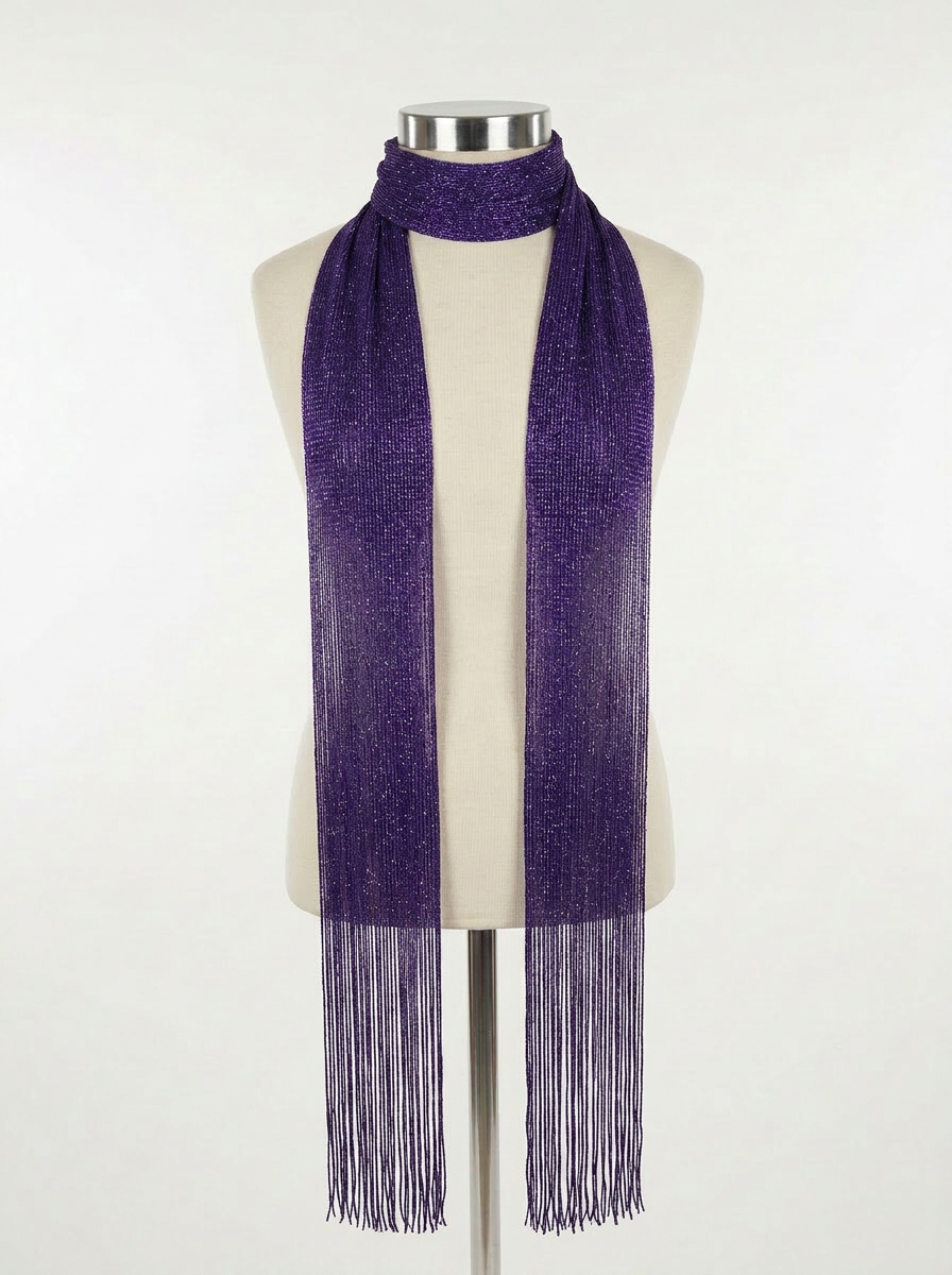 Skinny Scarf Purple Lurex – Front