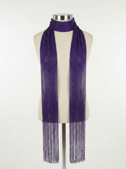 Skinny Scarf Purple Lurex – Front