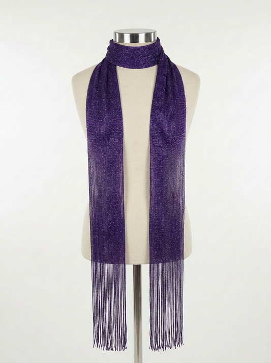 Skinny Scarf Purple Lurex – Front