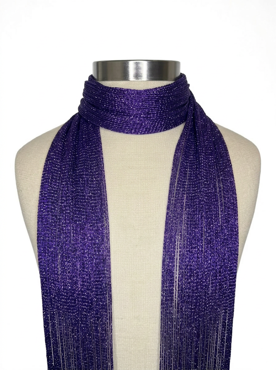Skinny Scarf Purple Lurex – Wrapped