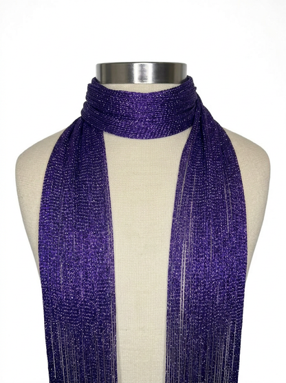 Skinny Scarf Purple Lurex – Wrapped