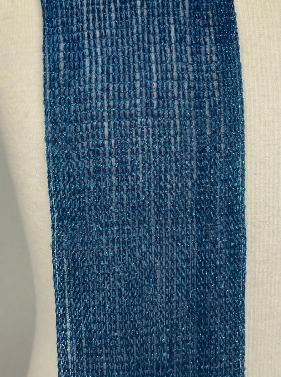 Teal Lurex Skinny Scarf